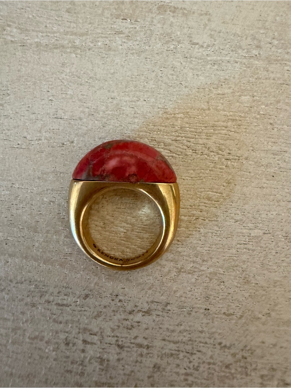 Kendra Scott Gold Ring with Terracotta Marbled Stone - Picture 2 of 2